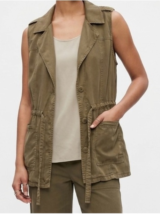 Sanctuary Jackets & Blazers - SANCTUARY Olive Green Utility Tie Vest Gorpcore Safari Military Chic M